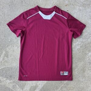 Nike Dri-Fit Youth Large Maroon Team Athletic Shirt